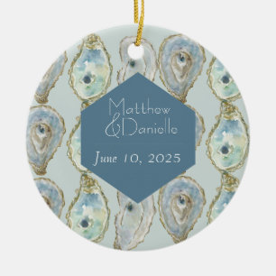 Vattenfärgen Oyster Mönster Ornament
