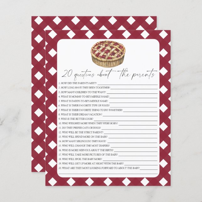 Vattenfärgen paj - 20 frågor om föräldrarna (Fram/baksida)