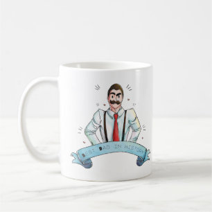 Vattenfärgen Pappa i Suspenders Kaffemugg