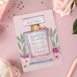 Vattenfärgen Parfym Flaska Blommigt Möhippa Inbjudningar