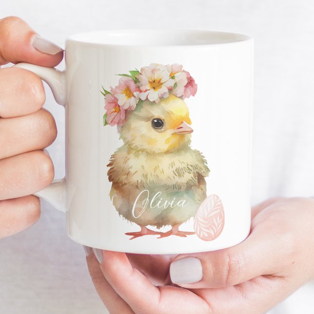 Vattenfärgen Påsk Chick och Egg Påsk Mugg (Watercolor Easter Chick and Egg Easter Mug
)