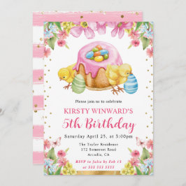 Vattenfärgen Påsk Chick Vår femte födelsedag Inbjudningar