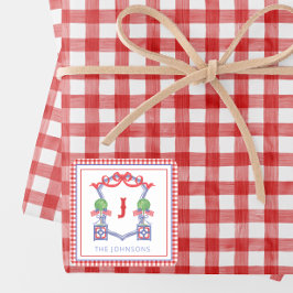 Vattenfärgen Patriotic American Flagga Topiary Vap Fyrkantigt Klistermärke