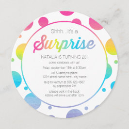 Vattenfärgen pricker överrrakningfödelsedagsfest inbjudningar