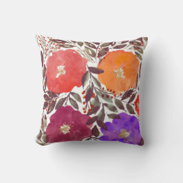 vattenfärgen räcker målade blommor kudder kudde