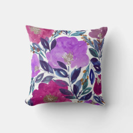 vattenfärgen räcker målade blommor kudder kudde