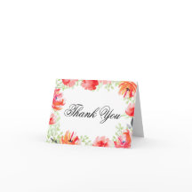 Vattenfärgen Red and Ornage Poppy Flower Tack