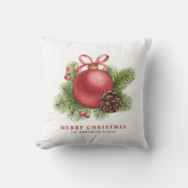 Vattenfärgen Red Boll Ornament jul Kudde