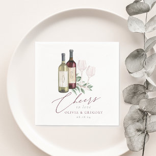 Vattenfärgen Red & White Vin Chef till Kärlek Pappersservett