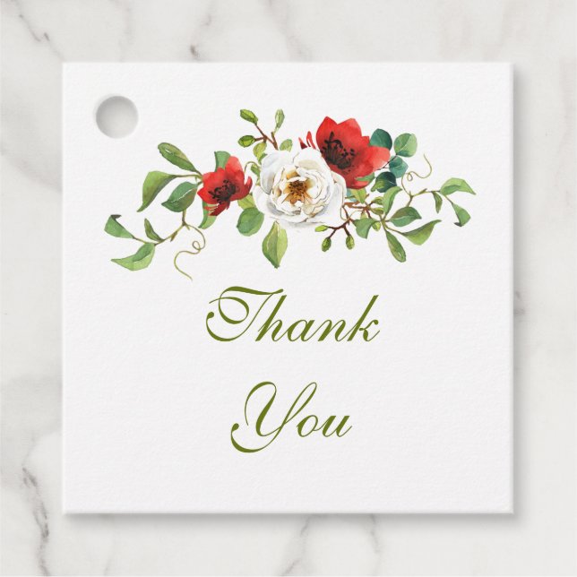 Vattenfärgen Ro Fall Gåvor Etiketter (Framsida)