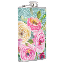 Vattenfärgen Ro i Rosa och Cream Aqua Glitter Fickplunta