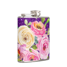 Vattenfärgen Ro i Rosa och Cream Lila Glitter