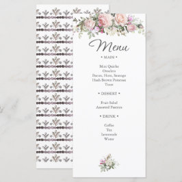 Vattenfärgen Ro och Greenery Blommigt Shower Meny