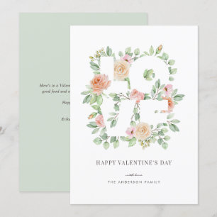 Vattenfärgen Ro och KÄRLEK Valentindagen i Greener Julkort