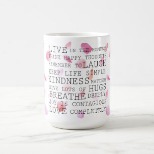 Vattenfärgen Ro Petals inspirational Ord Kaffemugg