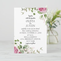 Vattenfärgen Rosa Blommigt Ram Bröllop