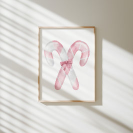Vattenfärgen rosa candy cane poster