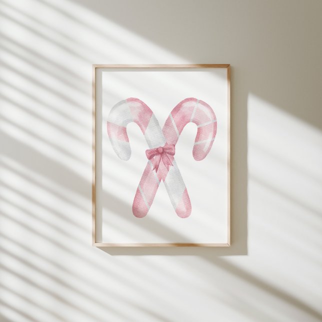 Vattenfärgen rosa candy cane poster (Skapare uppladdad)