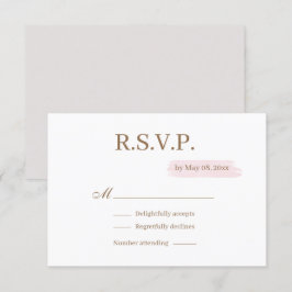 Vattenfärgen Rosa Guld White Elegant bröllop OSA Inbjudningar