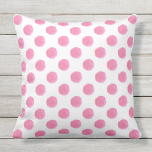 vattenfärgen rosa polka dots, utomhuskudde