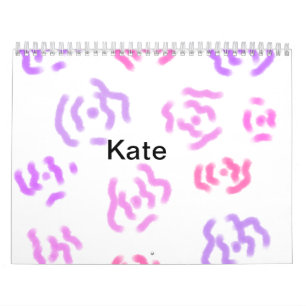 Vattenfärgen rosa röd blommigt lägga till namn tex kalender