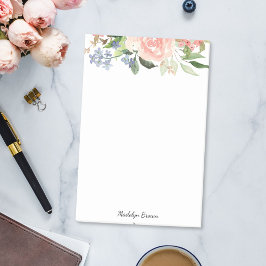 Vattenfärgen Rosa ros Vår Blommigt Post-it Block