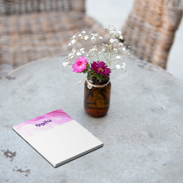 Vattenfärgen rosa stänk lila brev anteckningsblock