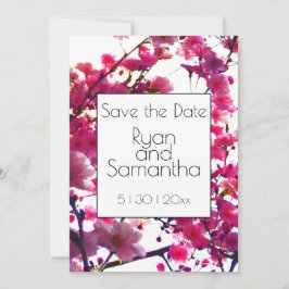 Vattenfärgen rosa vår blommigt | BLOMMAR TRÄD Spara Datumet