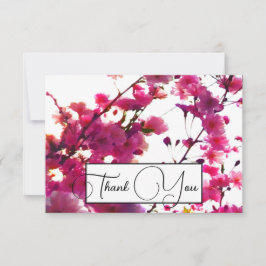 Vattenfärgen rosa vår blommigt | BLOMMAR TRÄD Tack Kort