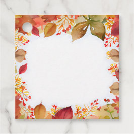 Vattenfärgen Rustic Fall Färg Löv Gåvor Etiketter