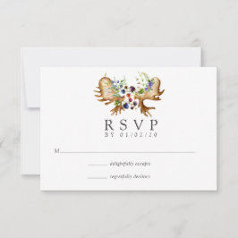 Vattenfärgen Rustic Forest Bröllop OSA Kort