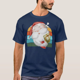 Vattenfärgen Santa Julgran Ljus Julafton Tonåringa T Shirt