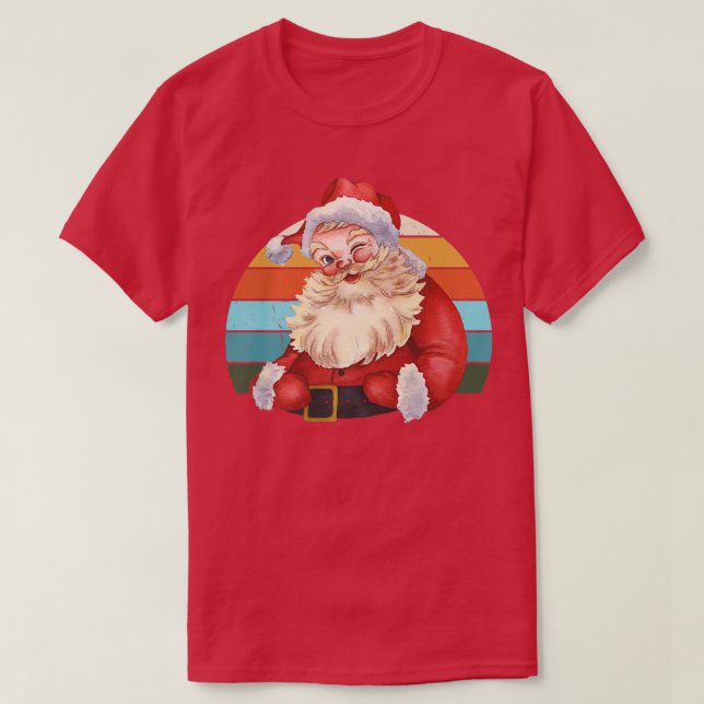 Vattenfärgen Santa Julgran Ljus Julafton Tonåringa T Shirt (Design framsida)