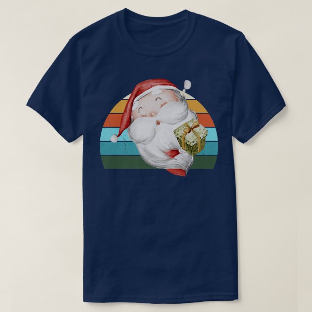 Vattenfärgen Santa Julgran Ljus Julafton Tonåringa T Shirt (Design framsida)