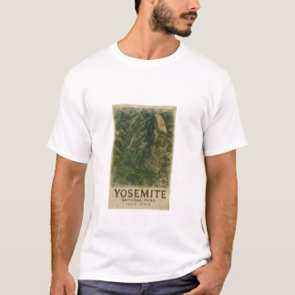 Vattenfärgen Satellite Karta i Yosemite nationalpa T Shirt