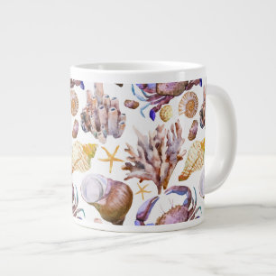Vattenfärgen Sea Life Mönster 4 Jumbo Mugg