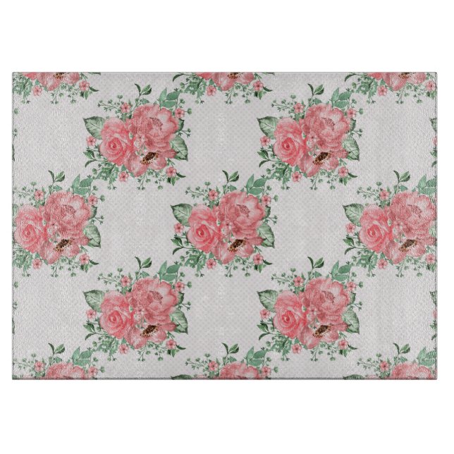 Vattenfärgen Shabby chic Rosa ros och Polka dots (Framsidan)