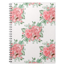 Vattenfärgen Shabby chic Rosa ros och Polka dots
