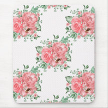 Vattenfärgen Shabby chic Rosa ros och Polka dots