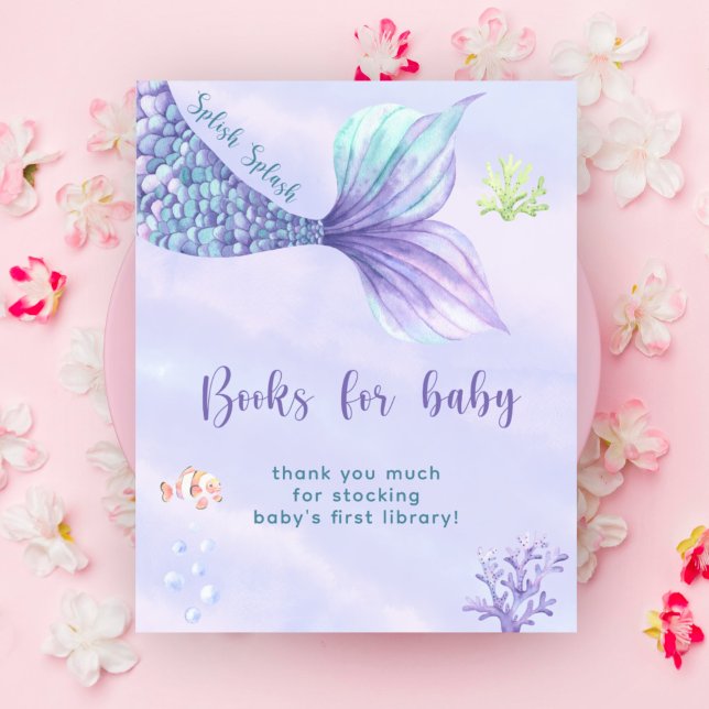 Vattenfärgen sjöjungfru svan - Bokar för baby Poster (Skapare uppladdad)