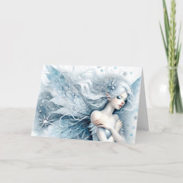 Vattenfärgen Snö Fairy "Grattis på födelsedagen!" Kort