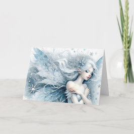 Vattenfärgen Snö Fairy "Grattis på födelsedagen!" Kort