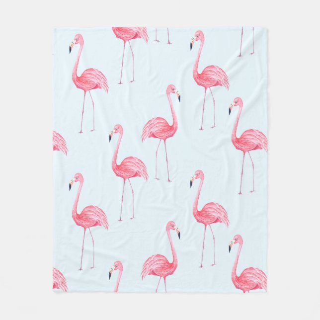 Vattenfärgen, sömlös mönster av flamingo på pastel fleecefilt (Framsidan)