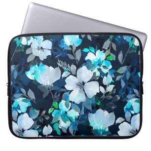 Vattenfärgen, sömlös mönster. Blommigt Laptop Fodral