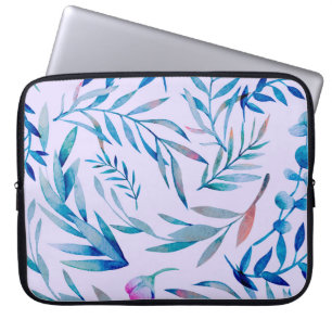 Vattenfärgen, sömlös mönster. Botaniskt prydnadsäm Laptop Fodral