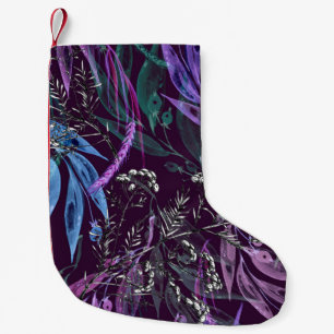 Vattenfärgen, sömlös mönster. Gren med beryxt Liten Julstrumpa