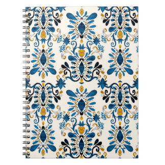 Vattenfärgen sömlös mönster med ikat. Tie dye wat Anteckningsbok