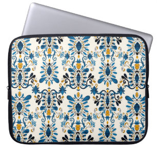 Vattenfärgen sömlös mönster med ikat. Tie dye wat Laptop Fodral