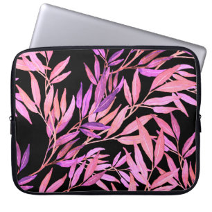 Vattenfärgen sömlös mönster med löv. Bright su Laptop Fodral