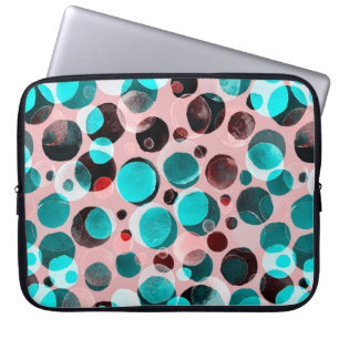 Vattenfärgen sömlös mönster med polka dots laptop fodral
